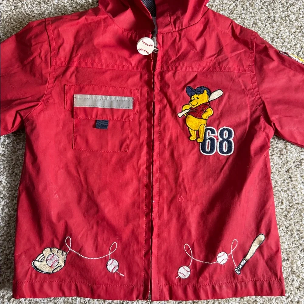 Disney Winnie The Pooh Boys Toddler Raincoat Hooded Baseball‎ Red 24M